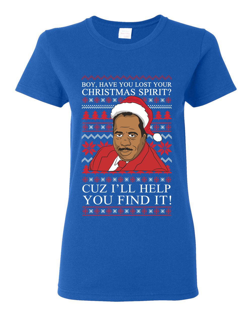 Christmas Spirit I'll Help You Find It Stanley Hudson Ugly Christmas Sweater Womens Graphic T-Shirt