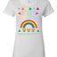 Merry Christmas Rainbow Hearts Womens Graphic T-Shirt