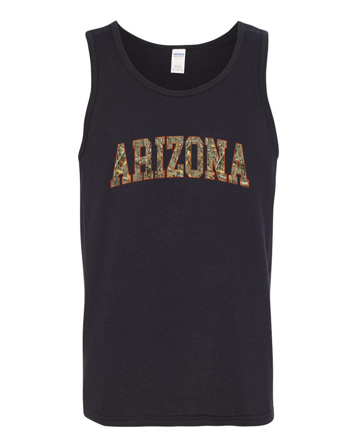 Arizona  Camo Fill Orange Outline Sweater, Men Tank Top
