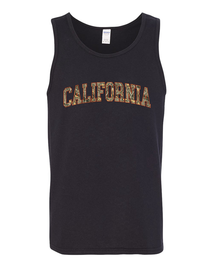 California  Camo Fill Orange Outline Sweater, Men Tank Top