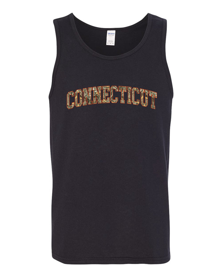 Connecticut  Camo Fill Orange Outline Sweater, Men Tank Top
