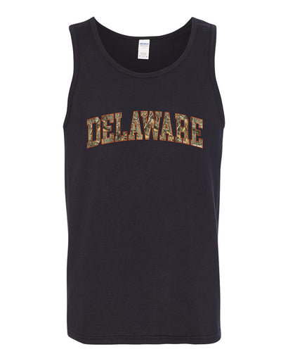 Delaware  Camo Fill Orange Outline Sweater, Men Tank Top