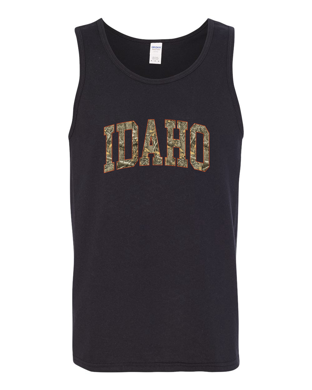 Idaho  Camo Fill Orange Outline Sweater, Men Tank Top