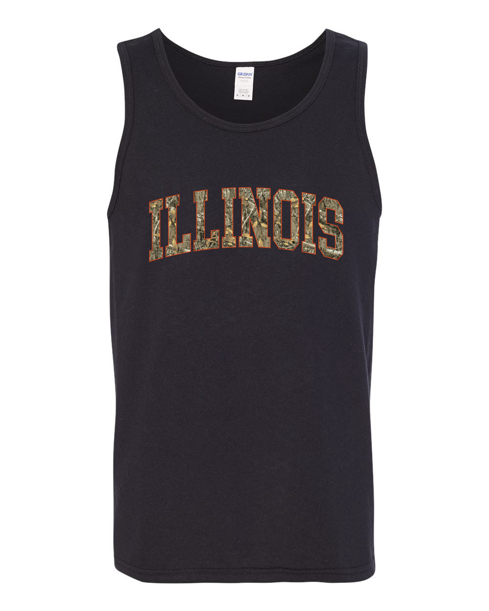 Illinois  Camo Fill Orange Outline Sweater, Men Tank Top