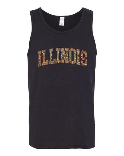 Illinois  Camo Fill Orange Outline Sweater, Men Tank Top