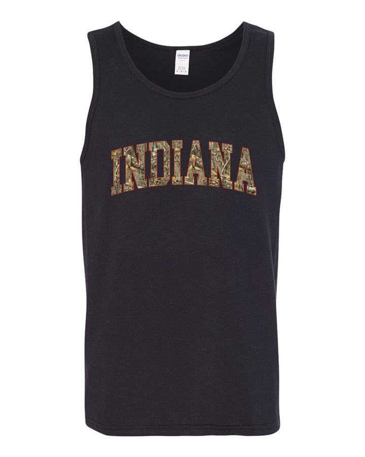 Indiana  Camo Fill Orange Outline Sweater, Men Tank Top
