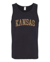 Kansas  Camo Fill Orange Outline Sweater, Men Tank Top