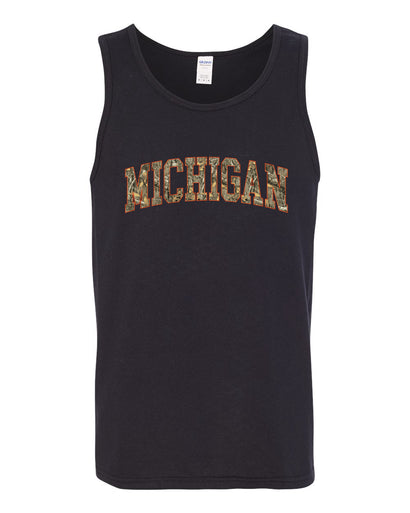 Michigan  Camo Fill Orange Outline Sweater, Men Tank Top