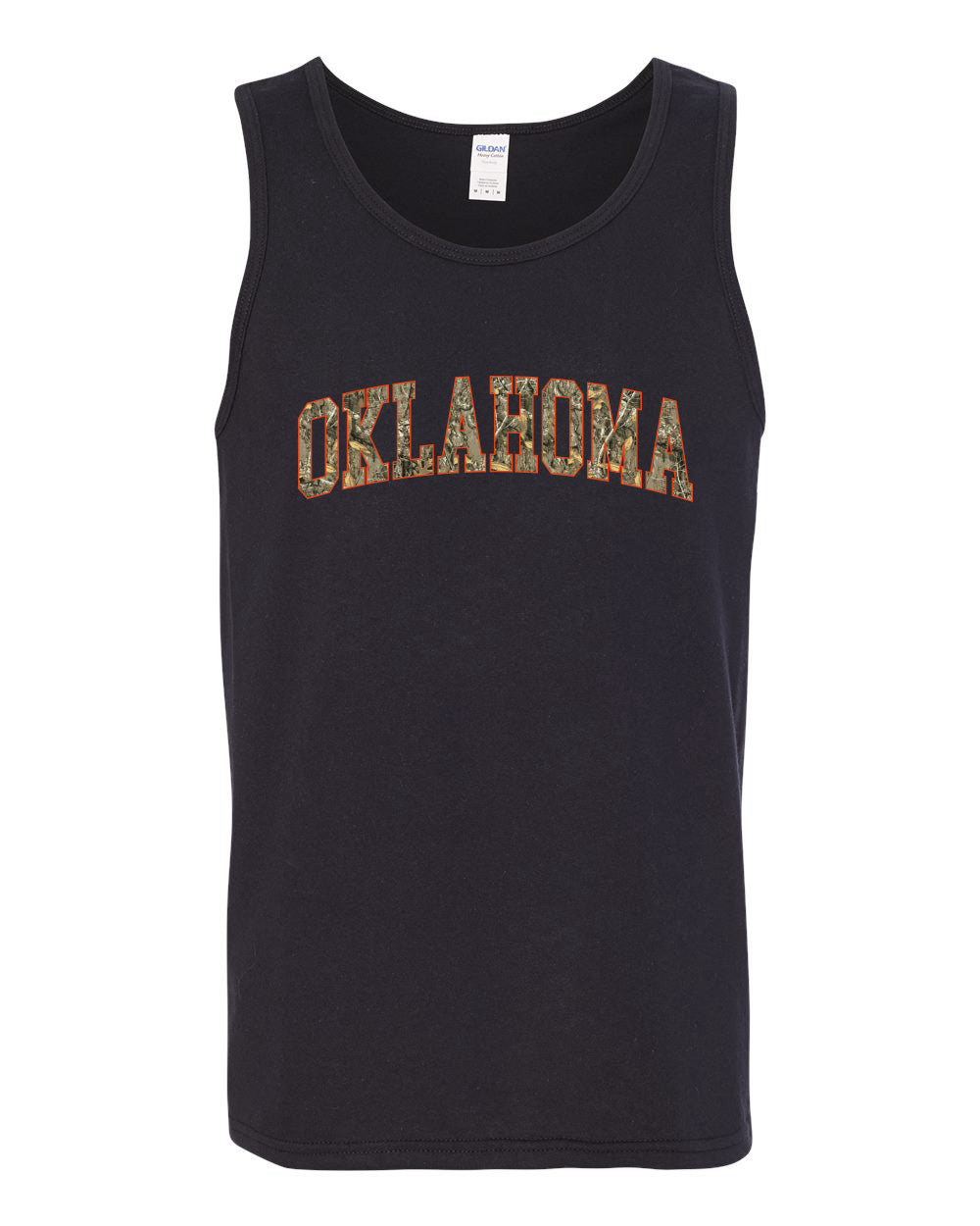 Oklahoma  Camo Fill Orange Outline Sweater, Men Tank Top