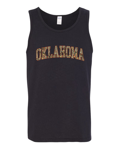 Oklahoma  Camo Fill Orange Outline Sweater, Men Tank Top