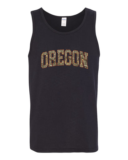 Oregon  Camo Fill Orange Outline Sweater, Men Tank Top