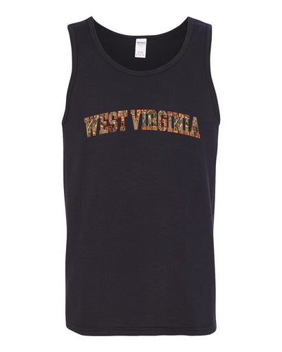 West Virginia  Camo Fill Orange Outline Sweater, Men Tank Top