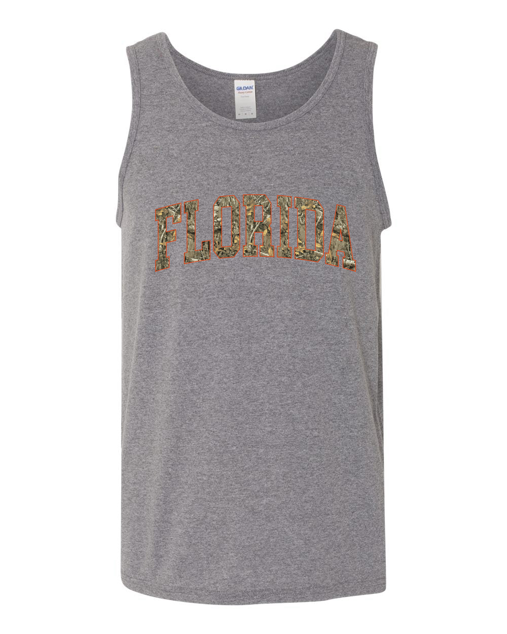 Florida  Camo Fill Orange Outline Sweater, Men Tank Top