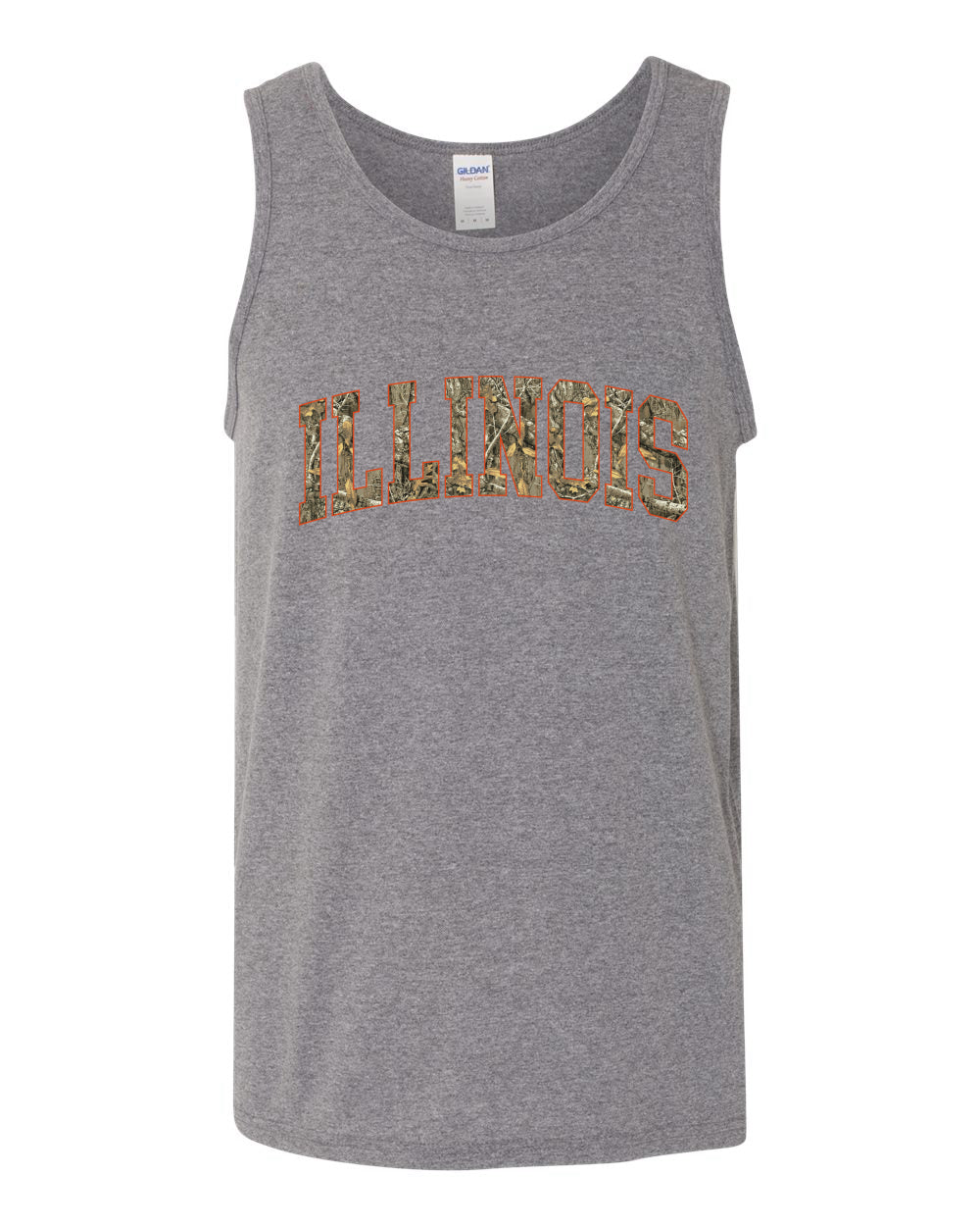 Illinois  Camo Fill Orange Outline Sweater, Men Tank Top