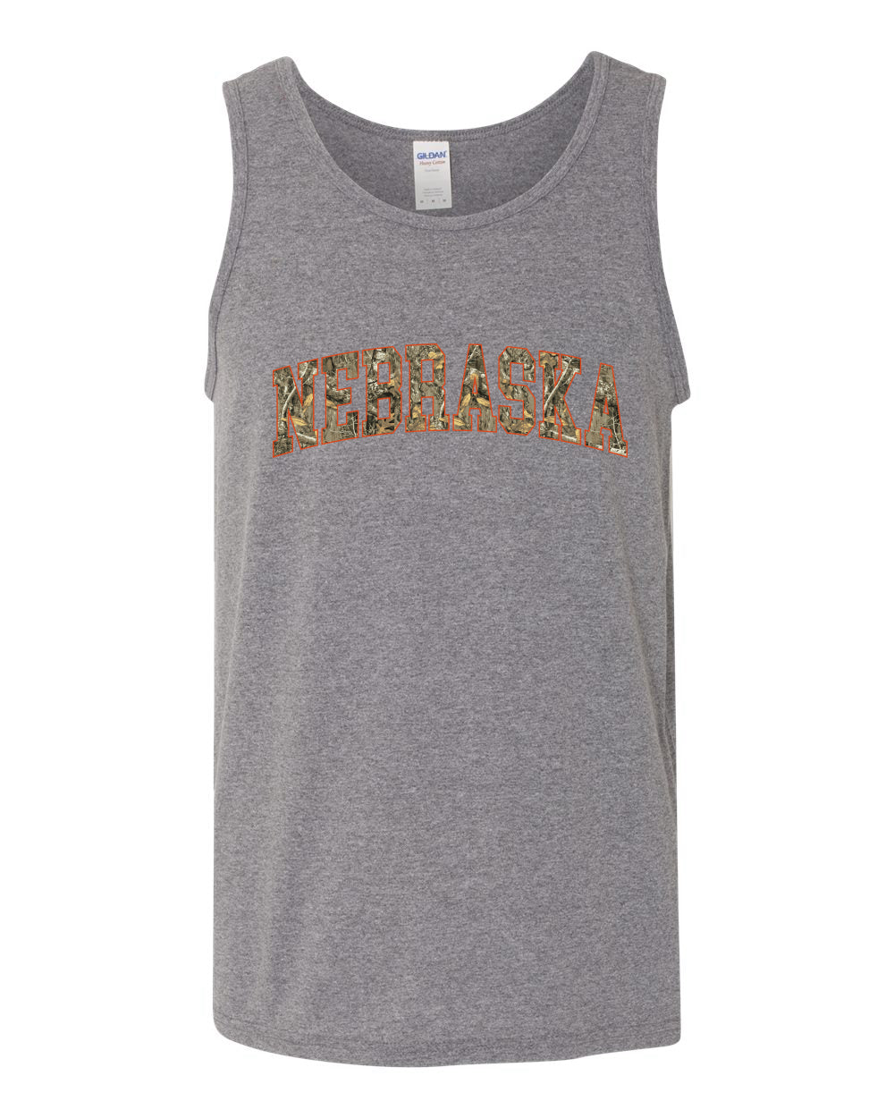 Nebraska  Camo Fill Orange Outline Sweater, Men Tank Top