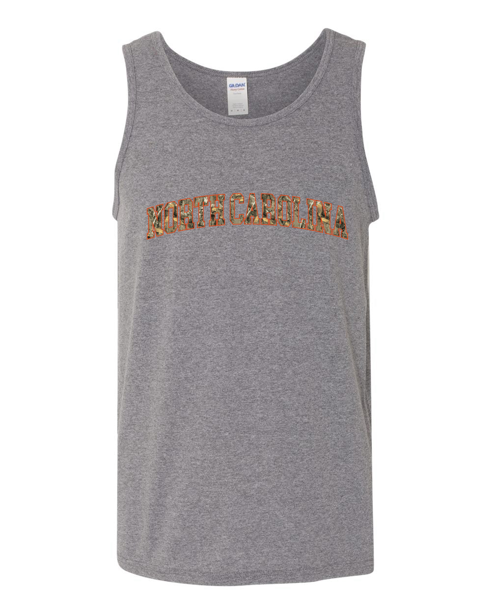 North Carolina  Camo Fill Orange Outline Sweater, Men Tank Top