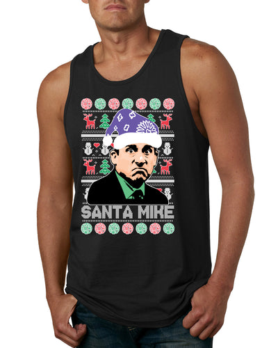 Santa Mike Michael Scott The Office Ugly Christmas Sweater Mens Graphic Tank Top