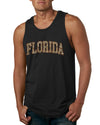 Florida  Camo Fill Orange Outline Sweater, Men Tank Top