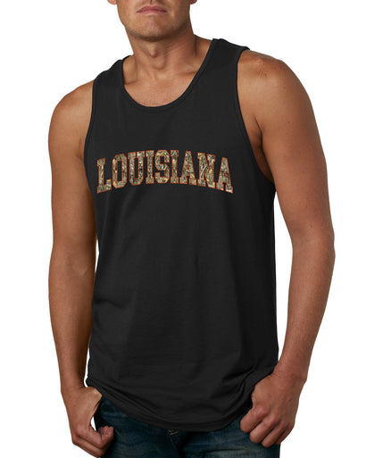 Louisiana  Camo Fill Orange Outline Sweater, Men Tank Top