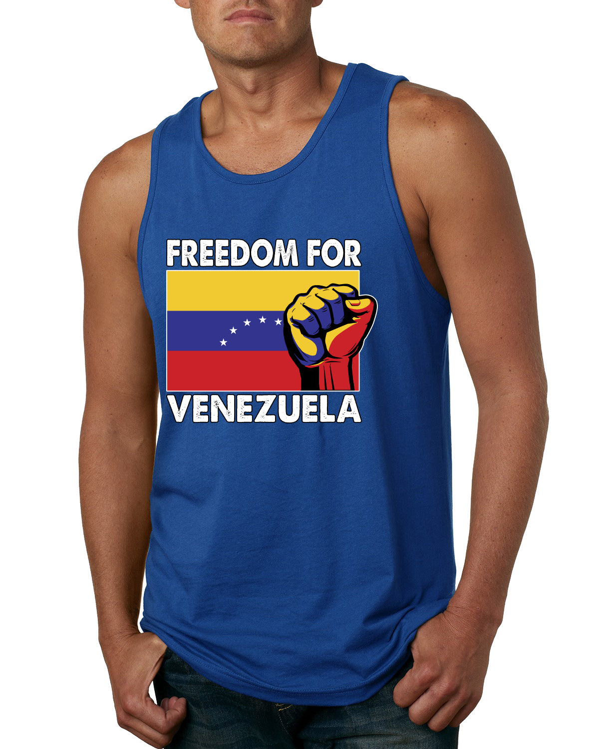 Freedom For Venezuelan Raised Fist Sweater, Men Tank Top