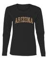 Arizona  Camo Fill Orange Outline Sweater, Womens Graphic Long Sleeve T-Shirt