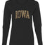 Iowa  Camo Fill Orange Outline Sweater, Womens Graphic Long Sleeve T-Shirt
