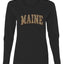Maine  Camo Fill Orange Outline Sweater, Womens Graphic Long Sleeve T-Shirt