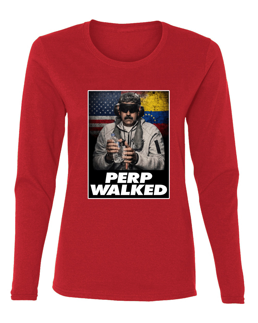 Venezuelan Dictator Maduro Captured Perp Walked Sweater, Womens Graphic Long Sleeve T-Shirt