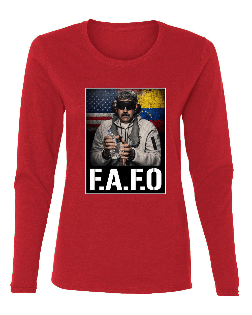 Venezuelan Dictator Maduro Captured F Around Find Out Sweater, Womens Graphic Long Sleeve T-Shirt