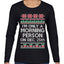 I'm Only A Morning Person on December 25th Ugly Christmas Sweater Womens Graphic Long Sleeve T-Shirt