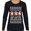 Holiday Spirits Drink Drank Drunk Snowmen Ugly Christmas Sweater Womens Graphic Long Sleeve T-Shirt