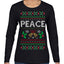 Peace Ugly Christmas Sweater Womens Graphic Long Sleeve T-Shirt