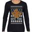 Bite This, Funny Gingerbread Cookie Offensive Inappropriate Middle Finger, F U Ginger Bread Dirty Novelty Xmas Ugly Christmas Sweater Womens Graphic Long Sleeve T-Shirt