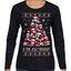 Is This Jolly Enough? Skeleton Skull Christmas Tree Ugly Christmas Sweater Womens Graphic Long Sleeve T-Shirt