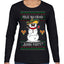 Feliz Navidad Juana Party Funny Spanish Drinking Cerveza Ugly Christmas Sweater Womens Graphic Long Sleeve T-Shirt
