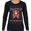 What Happens on Santa's Lap Stays on Santa's Lap, Funny Dirty X Rated Naughty Ugly Christmas Sweater Womens Graphic Long Sleeve T-Shirt