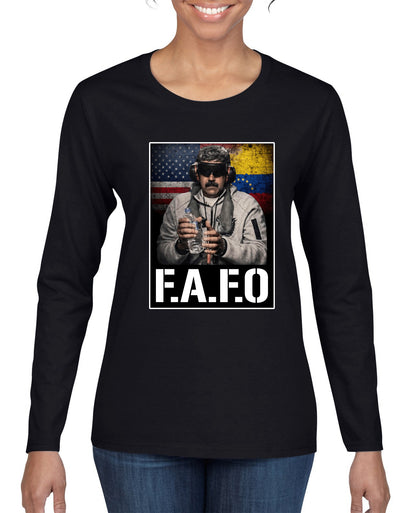 Venezuelan Dictator Maduro Captured F Around Find Out Sweater, Womens Graphic Long Sleeve T-Shirt