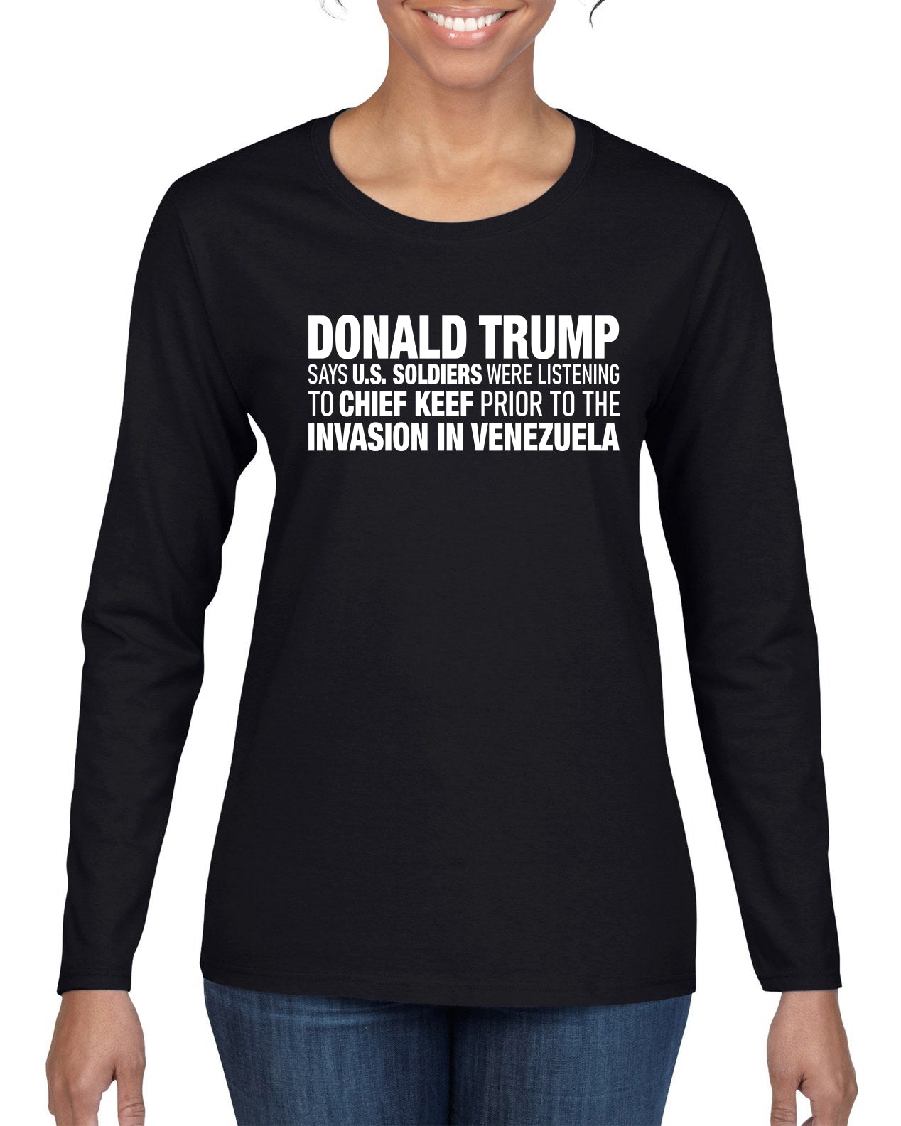 Viral Political Meme Shirt Sweater, Womens Graphic Long Sleeve T-Shirt