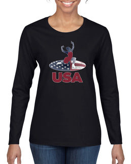 USA Winter Team Sports Fan Collection | USA Skater Sweater, Womens Graphic Long Sleeve T-Shirt
