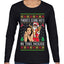 Santa the Plug Hos In This House  Ugly Christmas Sweater Womens Graphic Long Sleeve T-Shirt