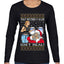 That Santa Mother F Isn't Real CLEAN  Ugly Christmas Sweater Womens Graphic Long Sleeve T-Shirt