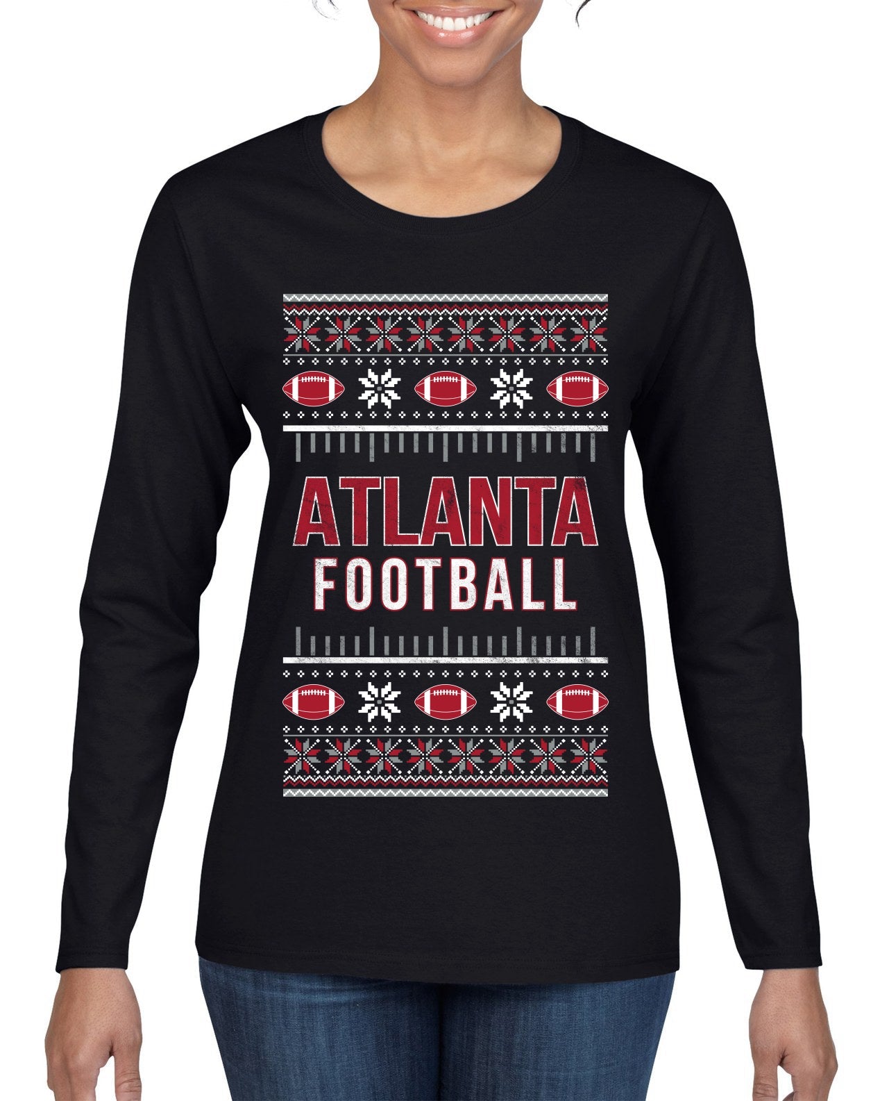 City of Atlanta ATL American Football Fantasy Fan Ugly Christmas Sweater Unisex Crewneck Sweatshirt