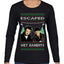 Escaped Bandits Classic Home Holiday Movie Ugly Christmas Sweater Womens Graphic Long Sleeve T-Shirt