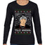 Peso Feliz Navidad Pluma Ugly Christmas Sweater Womens Graphic Long Sleeve T-Shirt
