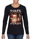 Santa Claus Bootleg Rap Music Style Ugly Christmas Sweater Womens Graphic Long Sleeve T-Shirt