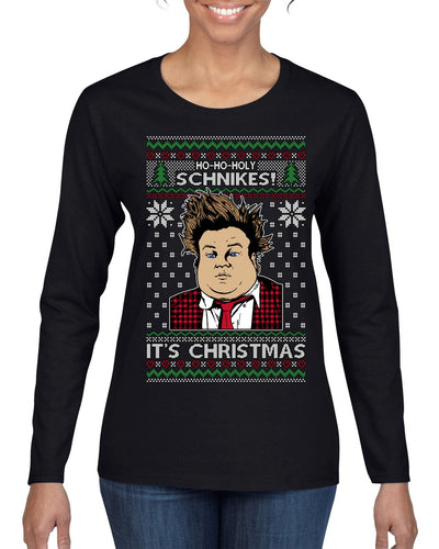 Ho Ho Holy Schnikes Funny 90s Classic Tommy Boy Movie Ugly Christmas Sweater Womens Graphic Long Sleeve T-Shirt