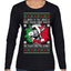Jing a Di Jing Dominick the Italian Christmas Donkey Ugly Christmas Sweater Womens Graphic Long Sleeve T-Shirt