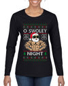 O Swoley Night, Exercise and Fitness Enthusiast, Ugly Christmas Sweater Womens Graphic Long Sleeve T-Shirt