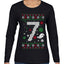 Christmas 7 Meme, Ugly Christmas Sweater Womens Graphic Long Sleeve T-Shirt