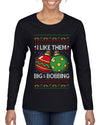 Big and Bobbing, Funny Ugly Christmas Sweater Womens Graphic Long Sleeve T-Shirt